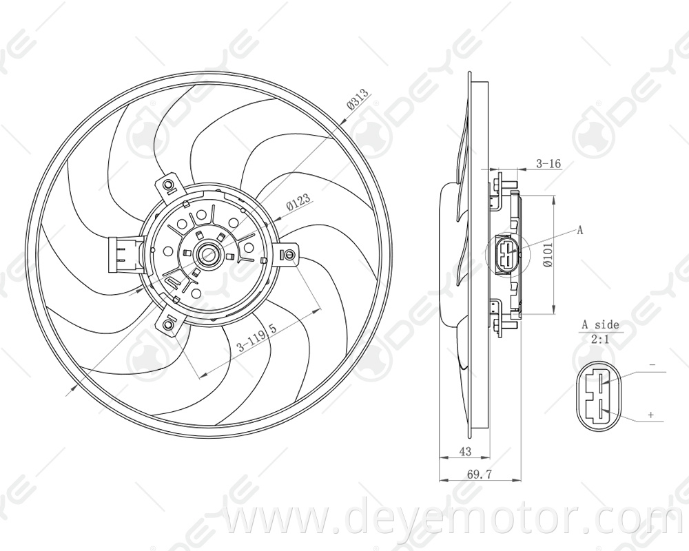 A6395000593 hot selling car radiator cooling fan for BENZ VIANO BENZ VITO